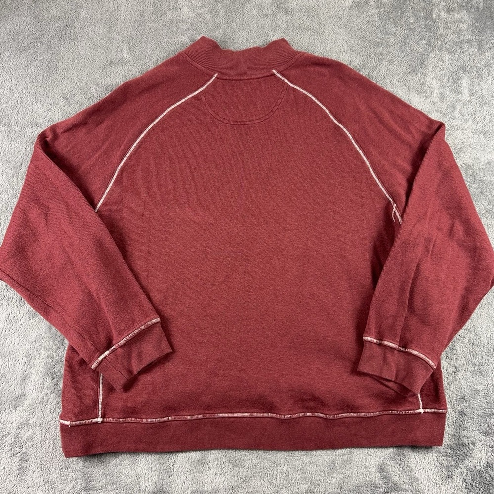 LL Bean Sweater Mens XXL Burgundy 1/4 Zip Knit Traditional Fit Pullover - Picture 3 of 7